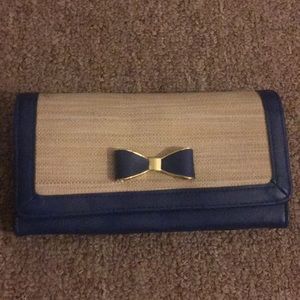 Blue and Beige Clutch Wallet